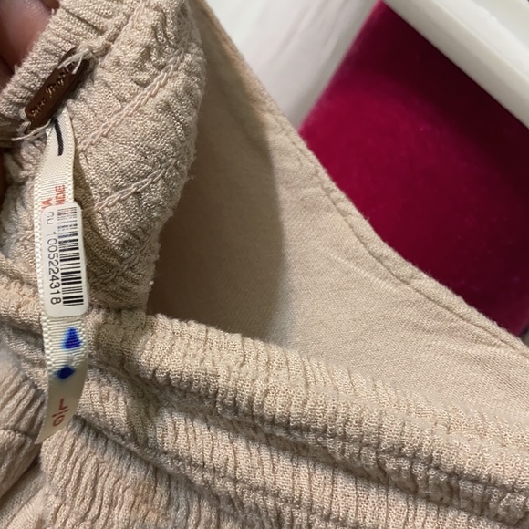 Free People Lovin Easy Lace Pants Trousers Size L Boho Tan - Picture 14 of 17